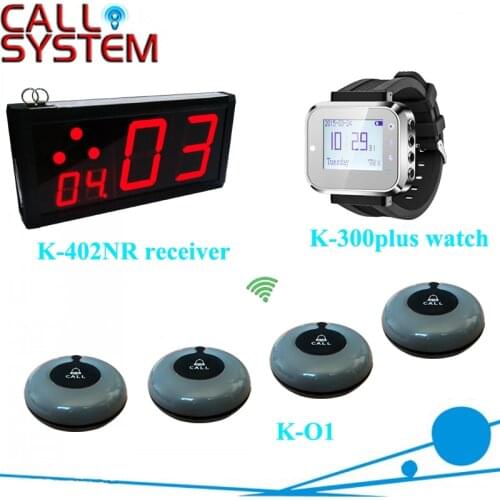 1 display K-402NR with 10 bell buzzer 2 clock Restaurant customer calling waiter service system