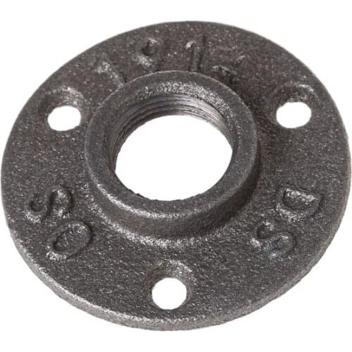 1pc Thread BSP Malleable Iron Pipe Fittings Wall Mount Floor Antique 1/2",3/4" Flange Piece Hardware Tool Iron Casting Flanges