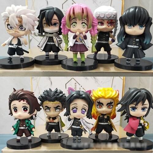 10PCS/set Anime Demon Slayer Model Girls Boy Toys Figure Doll Car Ornaments Creative Souvenir Student Adult Kids Decor Xmas Gift