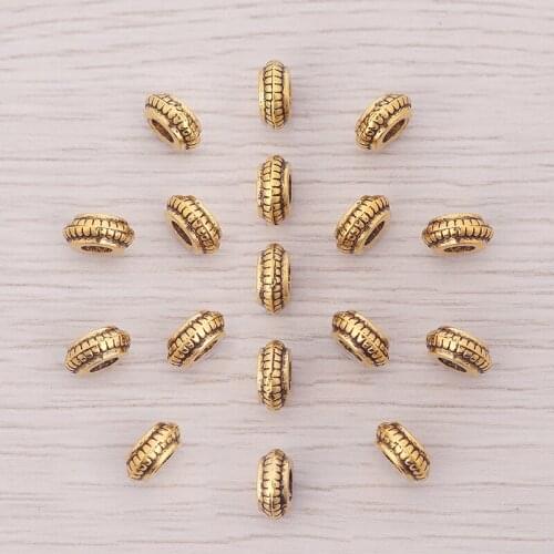100 x Antique Gold Wheel Spacer Beads For DIY Jewelry Necklace Bracelet Accessories Hole Approx 2.5mm