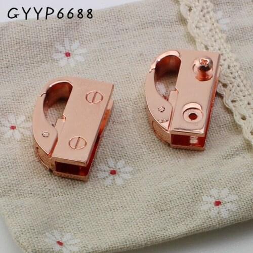 2-20 pairs,Rose gold DIY Bags Purse Side Clip Connectors,Bag Side Edge Link Hanger Hardware With Metal Clip