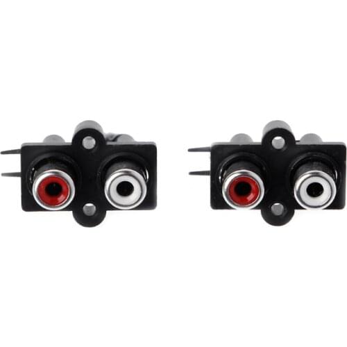53CA 5 Pcs PCB Mount 2 Position Stereo Video Jack RCA Female Connector