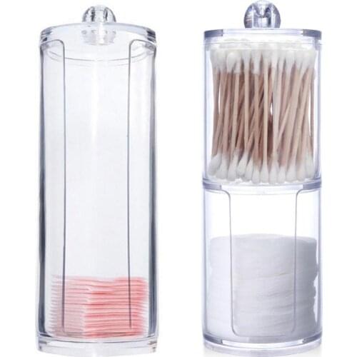 Acrylic Multifunctional Circular Container Jewelry Storage Box and Candy Can Cosmetics Cotton Pad Organize