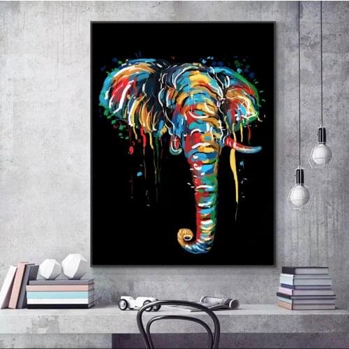Watercolor Elephant Animal Abstract Canvas Art Nordic Painting Posters and Prints Scandinavian Wall Picture for Living Room