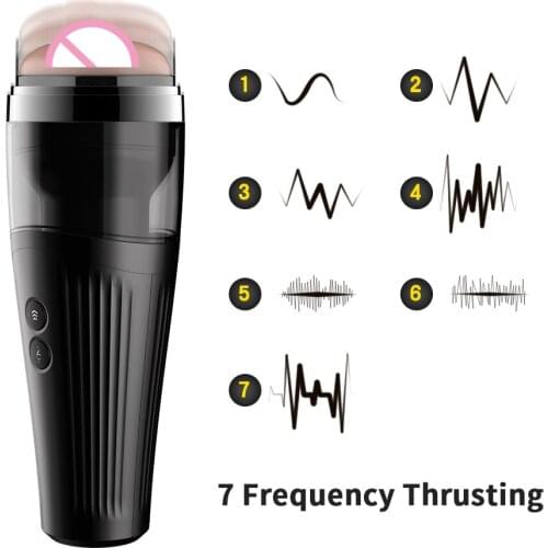 DIBE 7 Speed Real voice automatic telescopic Artificial Vagina Pussy massager man masturbation product device oral adult sex toy