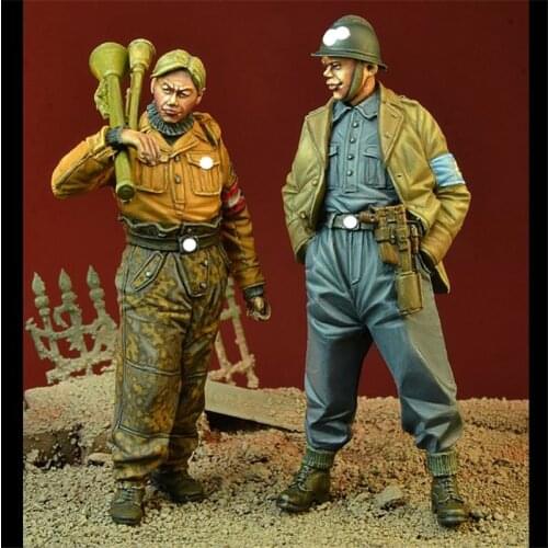 2pcs The Last Order Soldiers Resin Figure 1/35 Scale Model Kit Assembly Models Kit Resin Colorless Self-Assembled Toy No.383