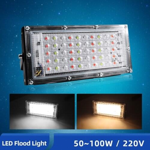 Remote Control LED Flood Light 50W 100W LED Floodlight AC 220V Street Lamp Waterproof IP65 Outdoor Lighting Square Spotlight