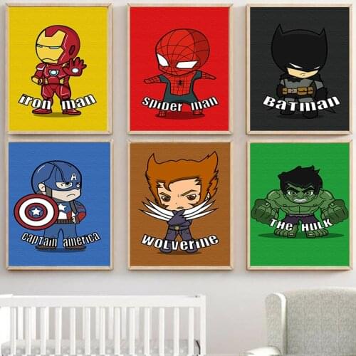 Marvel Avengers canvas painting superhero Iron Man Captain America posters and prints wall art print canvas gifts home decor