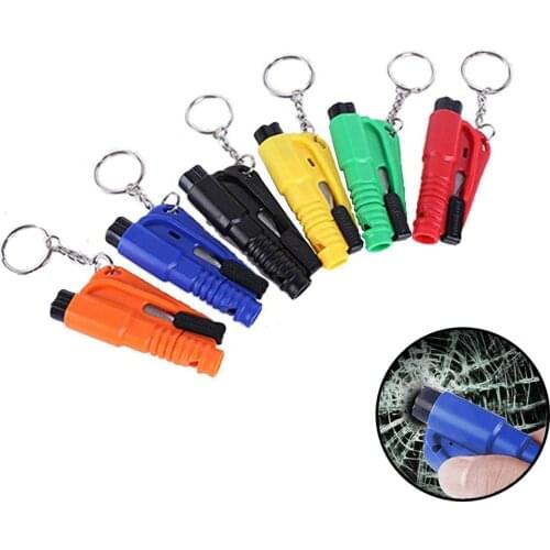 Portable key ring, key ring circuit breaker, car multi-function tool, cutter and window circuit breaker hammer (6 pieces)