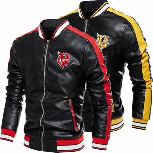 Autumn Winter Mens Leather Fleece Jacket Casual Fashion Stand Collar Motorcycle Jacket Men Slim Style Quality Jacket Men