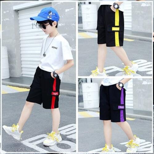 Summer Ice Silk boy Shorts Thin Section Student Trend Five Points Overalls Casual Iarge Childrens Beach Sports Shorts