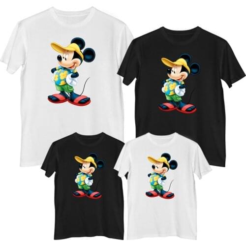 Disney Mickey Mouse Minnie Mouse T shirt Summer Comfortable 100% cotton Fashion Womens t-shirts Mother daughter matching Tops