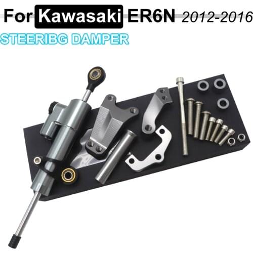 Motorcycles CNC Aluminum Adjustable Steering Stabilize Damper Bracket Mount Kit For Kawasaki ER6N 2012 - 2016 2013 2014 2015