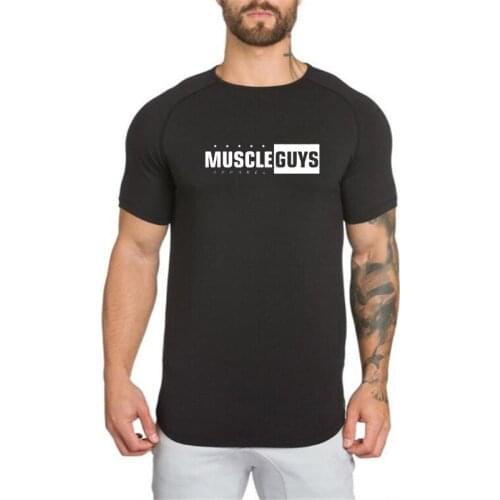 New Summer Short Sleeve T-shirt Men Gyms Fitness Clothing Bodybuilding slim fit Man Workout T Shirt Casual Brand Tee Tops