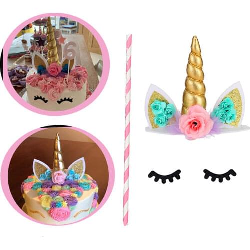 Hildrens Birthday Party Decoration Unicorn Theme Birthday Party Eyelash Jewelry Cake Top Hat Egg Girl Boy Party Gift