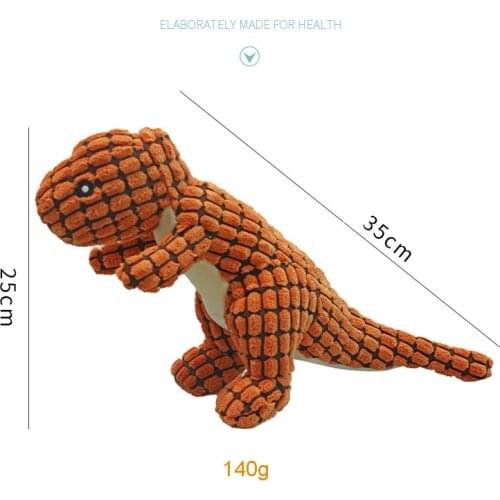 Dinosaur Shape Plush Pet Toys Resistance To Bite Squeaky Sound Cleaning Teeth Durable Molar Puppy Dog Chew Supplies Corduroy