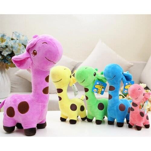 12-18cm Color Giraffe Plush Dolls for Kids Toy Gifts Random Color Cute Plush Fawn Baby Toy with Hanging Line String Deer