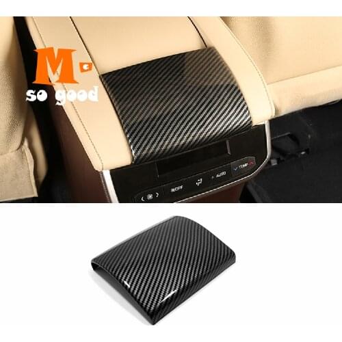 Car Front armrest box panel decor sticker Cover Trim ABS Carbon For Toyota Highlander Kluger 2021 2022 interior Accessories