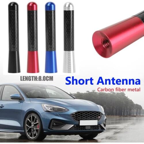 Durable Antenna Wear-resistant Hit Color 8cm Car Styling Short Mast Antenna Carbon Fiber Screw Metal Auto Roof Antenna