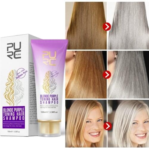 Hair shampoo, blonde and purple color, remove yellow and flashy shades for silver ash, purple hair shampoo, hot sale