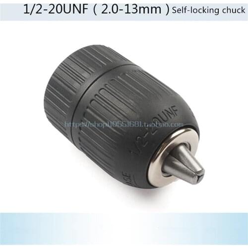 Drill Chuck 2-13mm 1/2-20 UNF Self-locking Keyless Drill Chuck for Impact Wrench Conversion Woodworking Screwdriver Tool