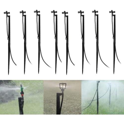 10pcs Large-area 1-5M Lawn 360 Rotating Nozzle Drip Irrigation Plant Garden Micro-Installation Automatic Watering Nozzle +50cm