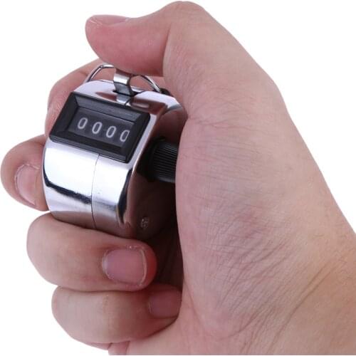 4 Digital Hand Tally Counter Manual Counting Golf Clicker Metal Digital Hand Tally Counter Tally Click Training Counter
