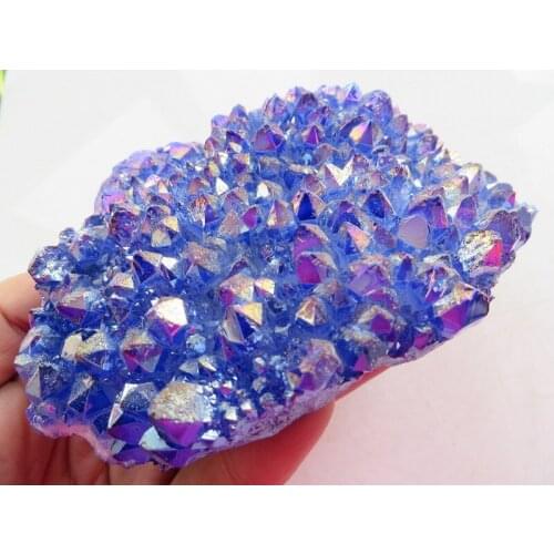 AA Natural Blue QUARTZ CRYSTAL Titanium Crystal Cluster Specimens Reiki 439g