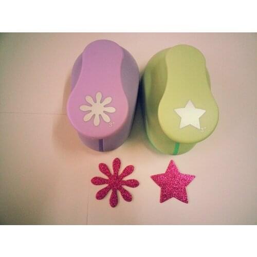 Free shipping 2pcs(1pc daisy+1pc star)3 inch craft punch eva foam Punch Scrapbook punch Paper Punches paper cuttter