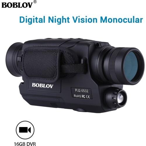 Boblov Infrared Digital Night Vision Monoculars 16GB TF card full dark 5X32 range Hunting Monocular Night Vision Optics
