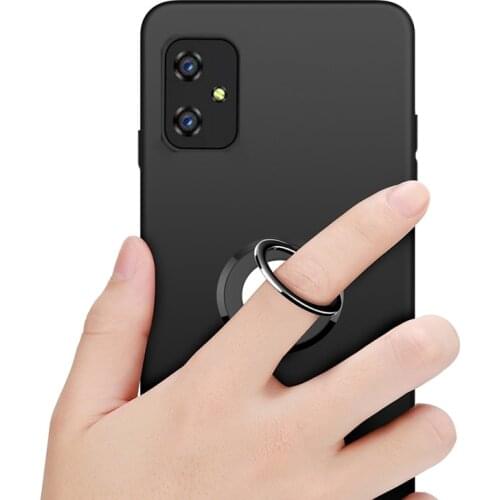 Case For ASUS Zenfone 8 ZS590KS Metal Ring Holder Bracket Phone Soft TPU Shockproof Cover For ASUS Zenfone 8 ZS590KS Couqe