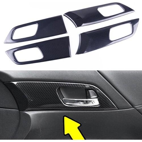 CITALL 4PCS Car Auto ABS Carbon Fiber Style Inner Door Handle Cover Trim Fit for Honda Accord 2014 2015 2016 2017