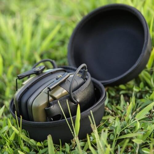 Electronic Shooting Earmuff Outdoor Sports Anti-noise Headset Impact Sound Amplification Hearing Protective Headset with Case