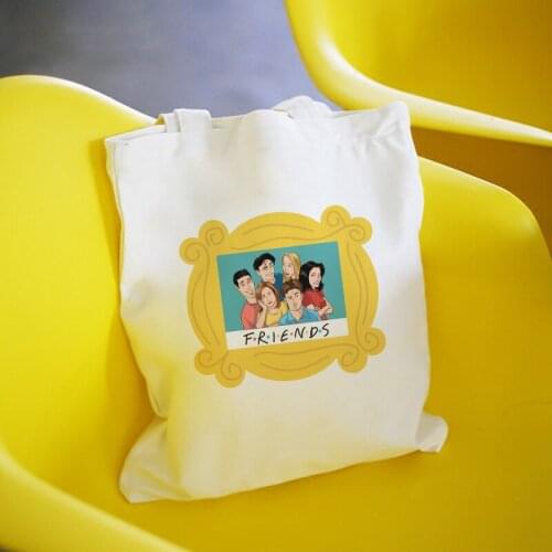 Cute Cartoon Friends New Large Capacity Messenger Bag Fun Harajuku Shoulder Canvas Bags Retro Handbag Casual Ins Women Bag Purse