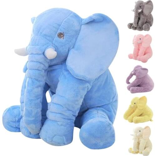 40cm/60cm Cute Elephant Stuffed Plush Toy Baby Accompany Doll Sleeping Back Cushion Cartoon Animal Doll Gift For Friends