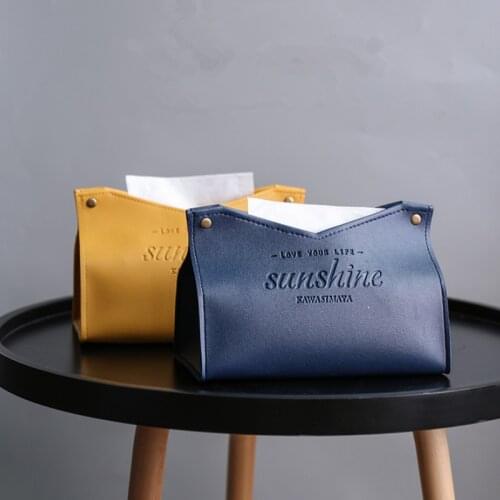 INS Leather Large Drawer Paper Storage Box Leather Tissue Box Retro Car Toilet for Living Room Desktop Bedroom Decoration