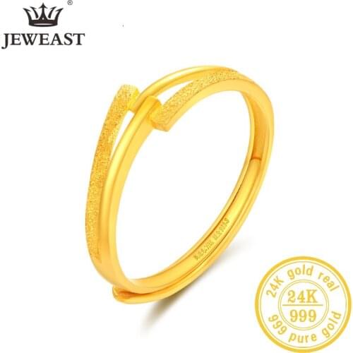 SFE 24K Pure Gold Ring Real AU 999 Solid Gold Rings Elegant Shiny Beautiful Upscale Trendy Classic Jewelry Hot Sell New 2020