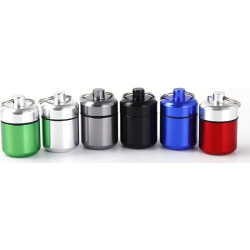 Mini Portable Aluminium Pill Case Carry Bottle Case Hearing Protection Earplugs Box Keychain Outdoor Pocket Pill Box Container