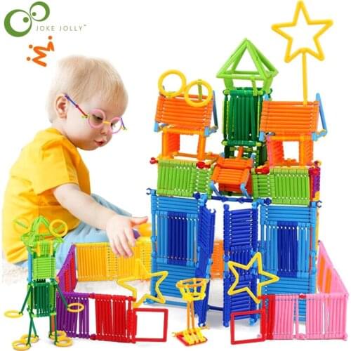 120/240Pcs Assembled Building Blocks DIY Smart Stick Blocks Imagination Creativity Educational Learning Toys Children Gift GYH