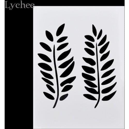 Lychee Life Two Leaf DIY Layering Stencils Masking Spray Painted Template Drawing Stencils Laser Cut Embossing Tool Card