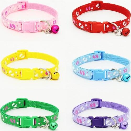 Cute Fashion Paws Pattern Pet Puppy Collars with Bell for Small Dogs Necklace