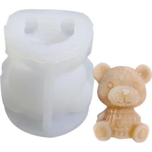 Teddy Bear Chocolate Silicone Mold Ice Cube Mold Silicone Kitchen Baking Accessories For Drink Coffee Ice Cream Cake Decor