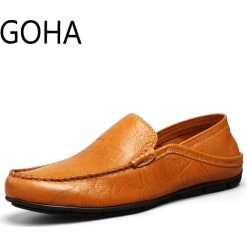 2021 Spring Brown Men Driving Shoes Plus Size 47 Slip On Men Loafers Shoes Soft Comfort Leather Men Flat Shoes мокасины мужские