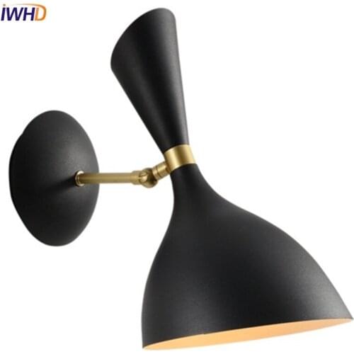 IWHD Nordic Loft Style Simple Modern Wall Sconce Adjust Iron LED Wall Light Fixtures For Study Bedside Wall Lamp Home Lighting