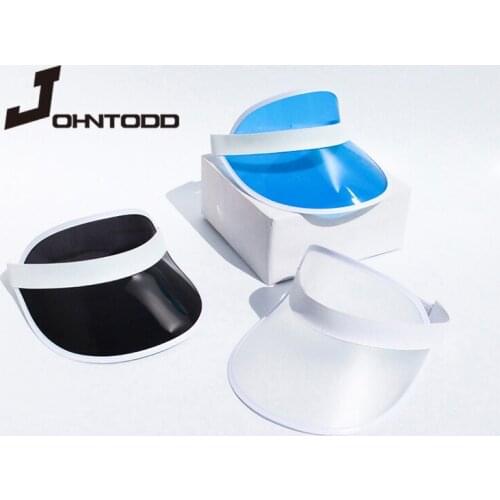 New Summer Womens Mens Sun Hats Candy Color Transparent Empty Top Plastic PVC Sun Hat Sun Hat Bike Baseball cap fashion hat