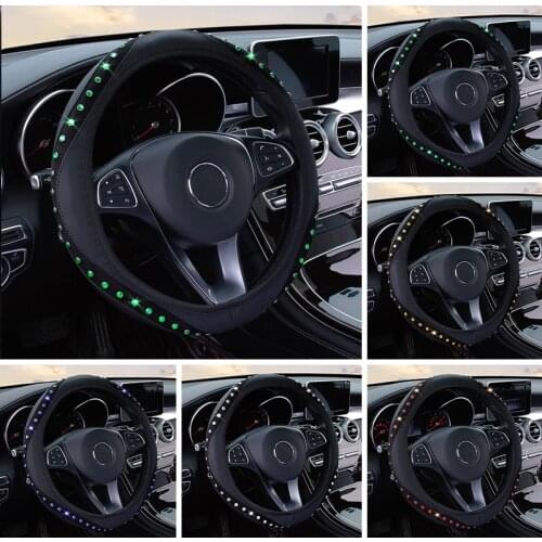 The New Car Steering Wheel Cover No Inner Ring With Diamond Gemstone Glitter For Toyota Yaris For Toyota Camry 50 For Vw-GOLF