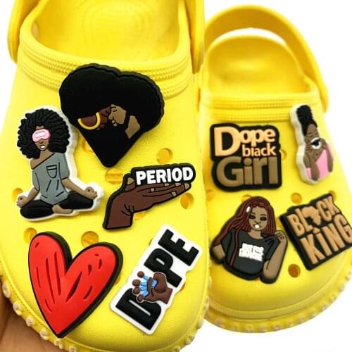 New Arrival 10PCS BLM Series Shoes Charms Kids Party Gifts Heart Icon Fashion Silicone Buckles Accessories For Hole Slipper