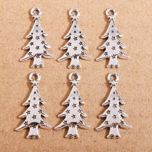 20pcs 13*26mm Alloy Star Trees Charms Pendants for DIY Making Earrings Necklaces Bracelet Handmade Craft Jewelry Accessories