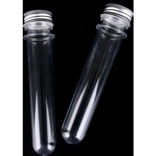 High Quality 40ml transparent mask bath salt test plastic tube with aluminum cap empty clear pet cosmetic tube
