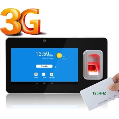 TCP/IP GPRS WiFi Big Screen 7-inch Color Screen Employee Fingerprint Attendance Machine Time Recorder With 1344MHZ 4 Core CPU